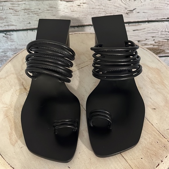 Ammonde Atelier New Alessandra block heel black sandals size 8 - Picture 5 of 12